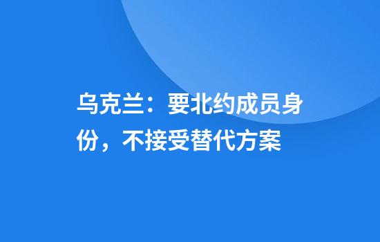 烏克蘭：要北約成員身份，不接受替代方案